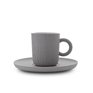 MU ESPRESSO CUP & SAUCER GREY